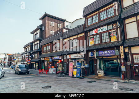 Incheon, Südkorea - 14. März 2016: Asiatische traditionelle Architektur in Incheon China Town Stockfoto