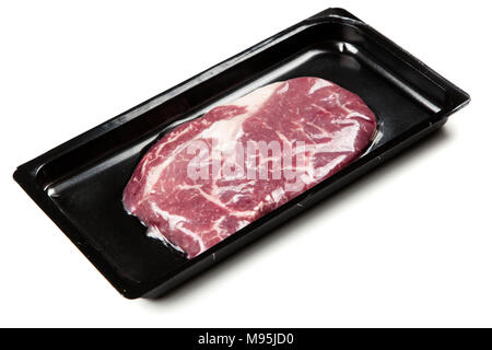 Rohen Steak in einem luftdichten Verpackung Stockfoto