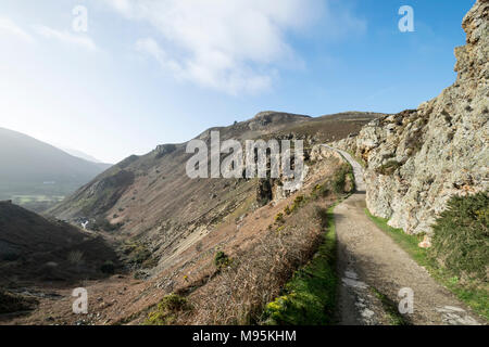 Sychnant Pass in Richtung Alltwen Berg in North Wales UK suchen Stockfoto