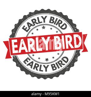 Early Bird grunge Stempelabdruck auf weißem Hintergrund, Vector Illustration Stock Vektor