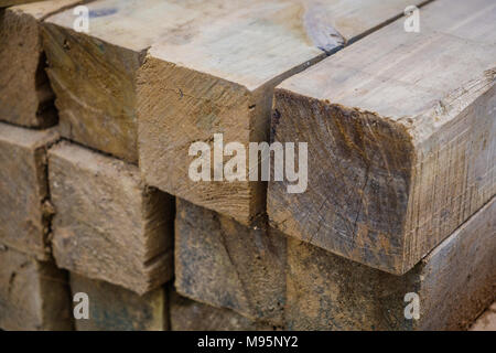 Stapel von Holz, Baumaterialien, Holz für den Bau-Holz closeup - Stockfoto