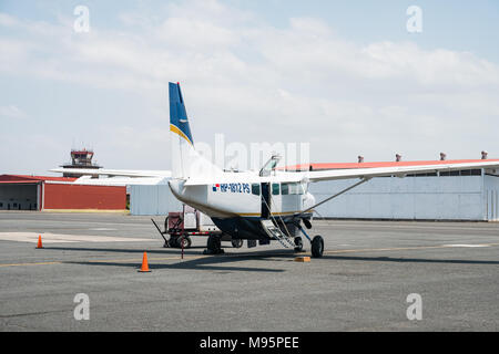 Panama City, Panama - März 2018: Private Jet, Cessna 208B Grand Caravan am Panama City Albrook Flughafen Stockfoto