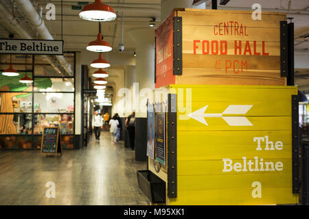 Ein Zeichen im Ponce City Market auf der Bordkante in Atlanta Stockfoto