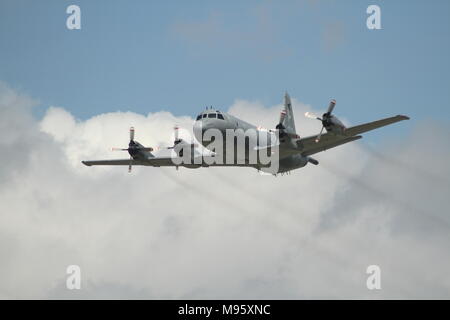 Foto der C-130 Hercules im Flug am Hamilton Airshow Stockfoto