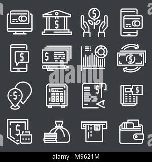 Einfache Icon Set zu Geld. Stock Vektor