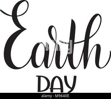 Happy Earth Day Schriftzug. Hand gezeichnet. Papercut Stock Vektor