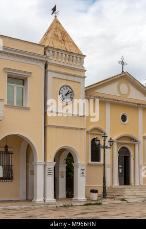 ZAKYNTHOS, Griechenland - 29. September 2017: Gebäude des Museums von Dionysios Solomos auf dem Markusplatz in Zante Stadt. Insel Zakynthos, Griechenland Stockfoto