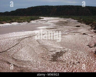 Muddy rippled Red River in Texas Stockfoto