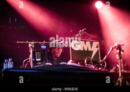 Norwegen, Oslo - 21. Februar 2018. Der amerikanische Rapper, DJ und Lyriker Grandmaster Flash führt ein Live Konzert im Parkteatret in Oslo. (Foto: Gonzales Foto - Terje Dokken). Stockfoto