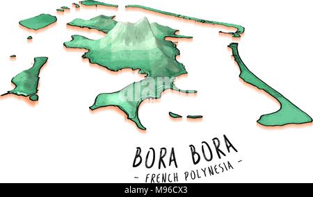 Karte Konzept von Bora Bora. Detaillierte Vector Illustration. Isolierte Konzept für Infografik und Marketing. Stock Vektor