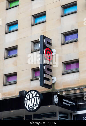 Fassade der Universität von Strathclyde Student Union im Zentrum von Glasgow, Schottland, Großbritannien Stockfoto