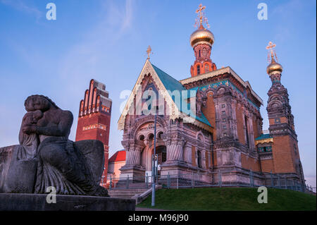 Russische Kapelle, Mathildenhöhe, Darmstadt, Hessen, Deutschland, Europa Stockfoto