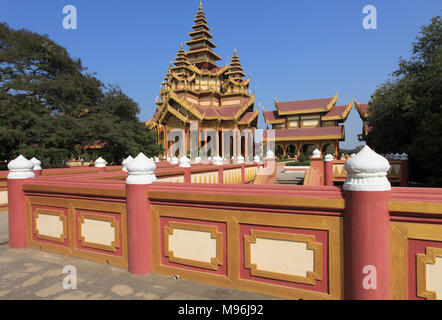 Myanmar, Birma, Bagan, König Anawrahta von Golden Palace, Wiederaufbau, Stockfoto