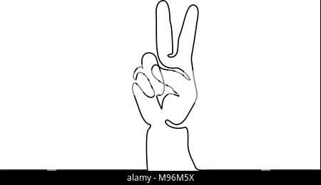 Hand zeigt Victory-Zeichen Stock Vektor