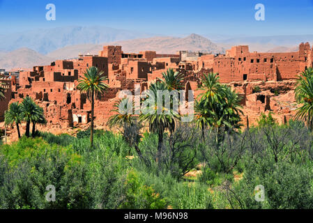 Alte Berber Architektur in der Nähe der Stadt von Tinghir Region Atlasgebirge in Marokko. Stockfoto