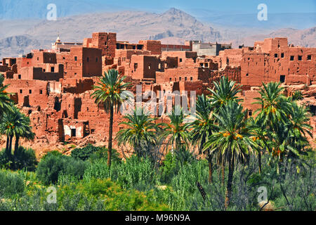 Alte Berber Architektur in der Nähe der Stadt von Tinghir Region Atlasgebirge in Marokko. Stockfoto