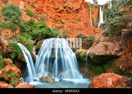 Ouzoud Wasserfälle in der Nähe der Grand Atlas Dorf Tanaghmeilt, Marokko. Stockfoto