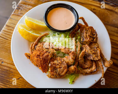 Nahaufnahme von Frittierten Soft Shell Crab, aßen in Los Angeles Stockfoto