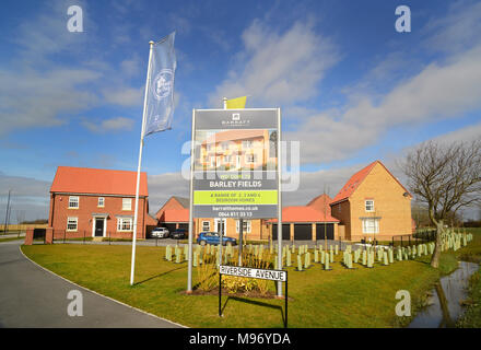 Der Bau von neuen Häusern in Gerste Felder Entwicklung Selby yorkshire United Kingdom Stockfoto