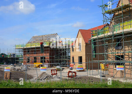 Der Bau von neuen Häusern in Gerste Felder Entwicklung Selby yorkshire United Kingdom Stockfoto