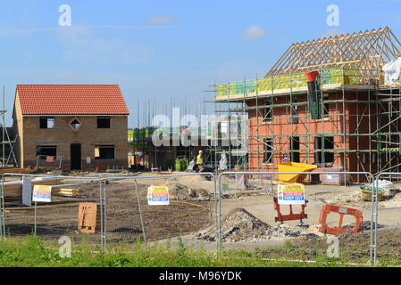 Der Bau von neuen Häusern in Gerste Felder Entwicklung Selby yorkshire United Kingdom Stockfoto