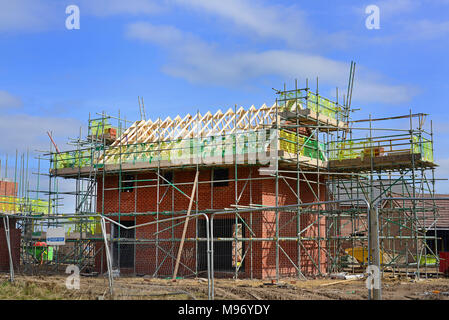 Der Bau von neuen Häusern in Gerste Felder Entwicklung Selby yorkshire United Kingdom Stockfoto