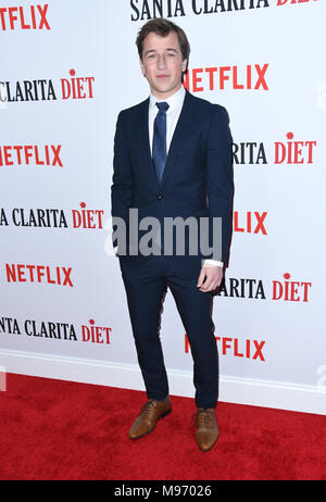 Hollywood, CA, USA. März 2018. 22. März 2018 - Hollywood, Kalifornien - Skyler Gisondo. Netflix feierte die Premiere von „Santa Clarita Diet“ Staffel 2 im Arclight Hollywood Cinerama Dome. Foto: Birdie Thompson/Admedia Stockfoto