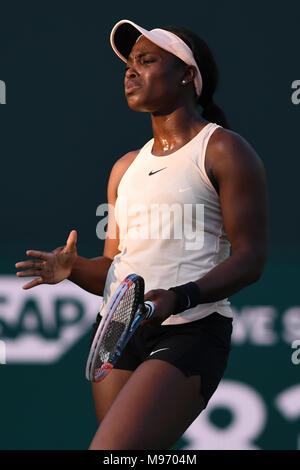 Key Biscayne, Florida, USA. 22 Mär, 2018. Sloane Stephens Vs dh Immo-consulting Tomljanovic während der Miami Öffnen bei Crandon Park Tennis Centre am 22. März 2018 in Key Biscayne, Florida. Quelle: MPI04/Medien Punch/Alamy leben Nachrichten Stockfoto