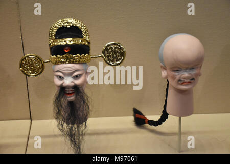 Peking, Peking, China. 23 Mär, 2018. Peking, China-22. März 2018: eine Marionette Ausstellung ist im Nationalmuseum in Peking statt, bei denen exquisite puppen aus holz. Credit: SIPA Asien/ZUMA Draht/Alamy leben Nachrichten Stockfoto
