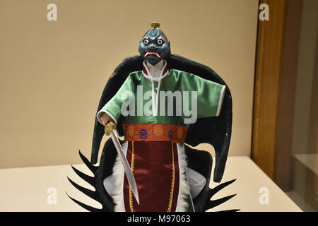 Peking, Peking, China. 23 Mär, 2018. Peking, China-22. März 2018: eine Marionette Ausstellung ist im Nationalmuseum in Peking statt, bei denen exquisite puppen aus holz. Credit: SIPA Asien/ZUMA Draht/Alamy leben Nachrichten Stockfoto