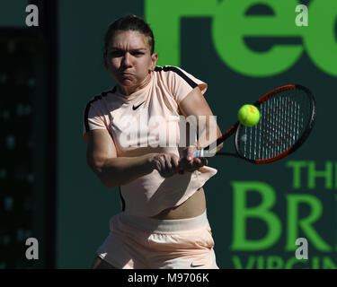 Key Biscayne, Florida, USA. 22 Mär, 2018. Simona Halep Vs Oceane Dodin während der Miami Öffnen bei Crandon Park Tennis Centre am 22. März 2018 in Key Biscayne, Florida. Quelle: MPI04/Medien Punch/Alamy leben Nachrichten Stockfoto