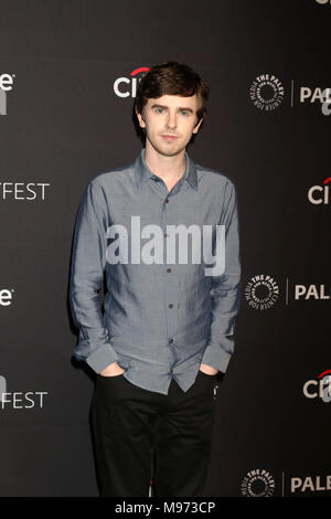 Hollywood, Ca. 22 Mär, 2018. Freddie Highmore am 2018 PaleyFest Los Angeles Präsentation Der gute Arzt im Dolby Theater, Hollywood, Kalifornien. März 22, 2018. Quelle: David Edwards/Medien Punch/Alamy leben Nachrichten Stockfoto