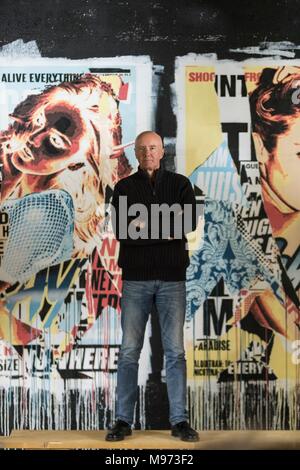 Edinburgh, Großbritannien. 23. März, 2018. Trainspotting Autor, Irvine Welsh, startet sein neues Buch Toten Hosen, für Männer in der Keksfabrik in Edinburgh Credit: Rich Dyson/Alamy leben Nachrichten Stockfoto