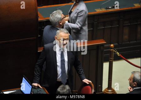 Rom, Italien. 23 Mär, 2018. Rom, Erste Sitzung der Abgeordnetenkammer des XVIII Gesetzgebung Emilio Carelli Credit: Unabhängige Fotoagentur Srl/Alamy leben Nachrichten Stockfoto