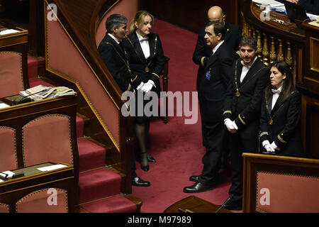 Rom, Italien. 23 Mär, 2018. Rom, Erste Sitzung der Abgeordnetenkammer des 18. Credit: Unabhängige Fotoagentur Srl/Alamy leben Nachrichten Stockfoto