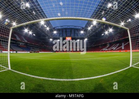 Amsterdam, Niederlande. 23 Mär, 2018. Eine allgemeine Ansicht der Johan Cruyff Arena vor dem Freundschaftsspiel zwischen den Niederlanden und England an der Johan Cruyff Arena am 23. März 2018 in Amsterdam, Niederlande. (Foto von Daniel Chesterton/phcimages.com) Credit: PHC Images/Alamy leben Nachrichten Stockfoto