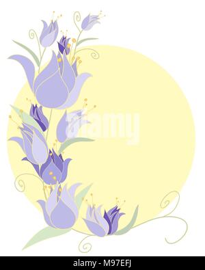 Ein Vektor Abbildung im EPS-Format von einem Sommer abstrakte lily Flower Arrangement mit grünem Laub und ein blasses gelb Sonne auf weißem Hintergrund Stock Vektor