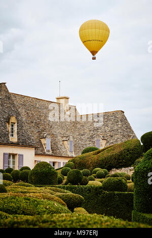 Das Chateau de und Gärten von Marqueyssac im Tal der Dordogne in der Nähe von Vezac Frankreich.. Stockfoto