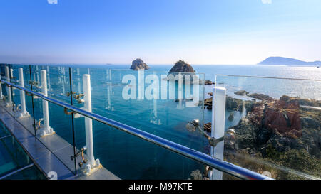 Busan, Südkorea - 14. März 2018: Landschaft von oryukdo Sky Walk in Busan city Stockfoto