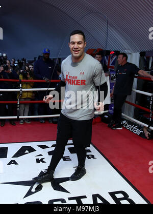 Joseph Parker während des Trainings an der Hayemaker Fitnessraum im Vauxhall, London. PRESS ASSOCIATION Foto. Bild Datum: Freitag, März 23, 2018. Siehe PA Geschichte BOXING Parker. Photo Credit: John Walton/PA-Kabel Stockfoto