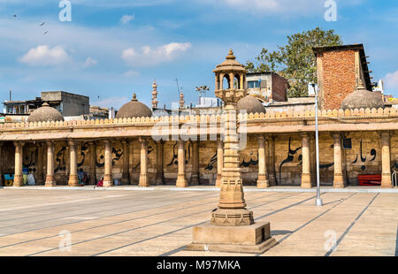 Jama Moschee, die prächtigste Moschee von Ahmedabad, Gujarat, Indien Stockfoto