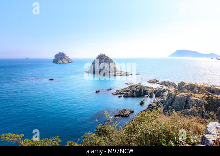 Landschaft von oryukdo Inseln in Busan, Korea Stockfoto