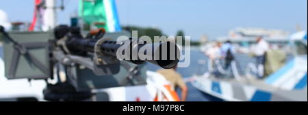 Heavy Machine Gun in der Nähe flache Tiefenschärfe Stockfoto