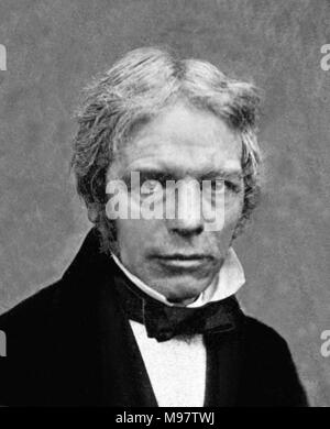 Michael Faraday (1791-1867), daguerrotypie Portrait von dem Studio von Matthew Brady, zwischen 1840 und 1860 berücksichtigt. Stockfoto