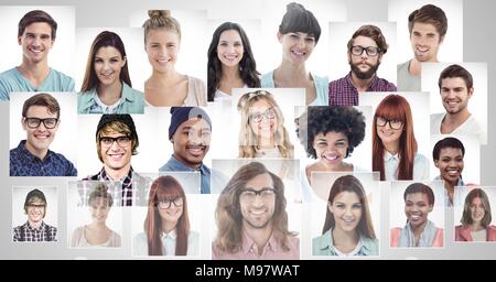Portrait Profile von verschiedenen Personen Stockfoto