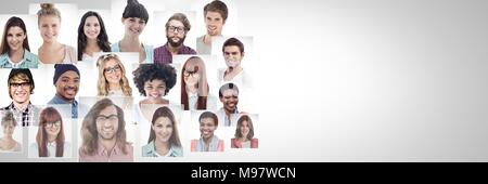 Portrait Profile von verschiedenen Personen Stockfoto