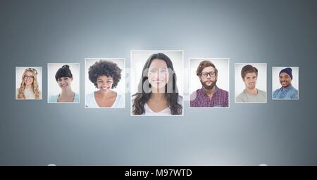 Portrait Profile von verschiedenen Personen Stockfoto