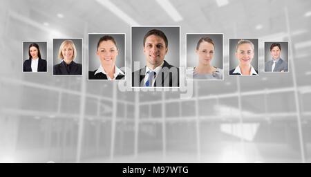 Portrait Profile von verschiedenen Personen Stockfoto