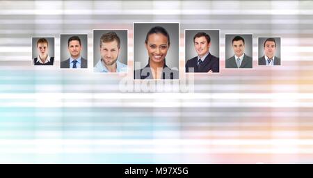Portrait Profile von verschiedenen Personen Stockfoto