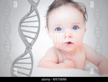 Baby mit genetische DNA Stockfoto
